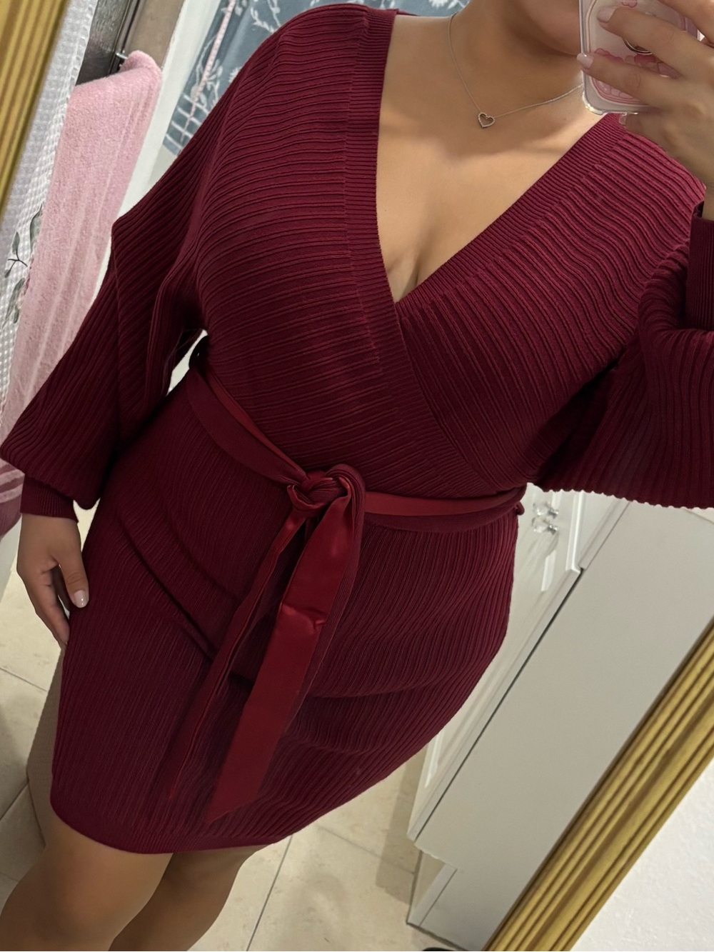 Burgundy Sweater Dress